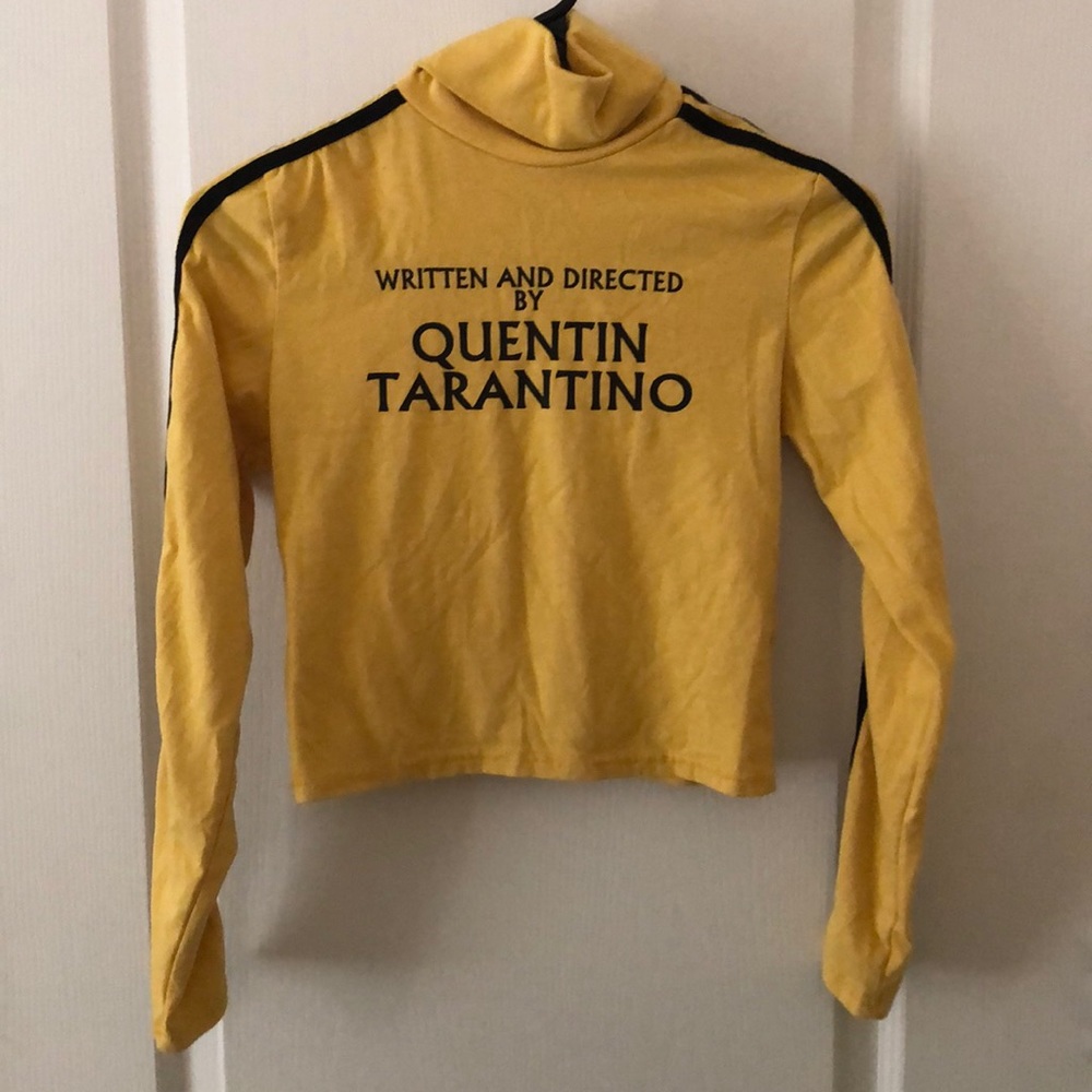 Mustard yellow turtleneck crop top